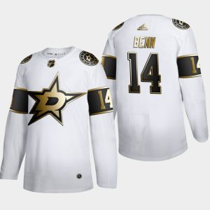 Fabulous Dallas Stars #14 Jamie Benn Men's Adidas White Golden Edition Limited Stitched NHL Jersey for true hockey enthusiasts