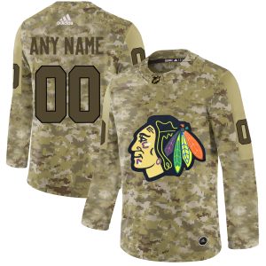 Fabulous Men's Adidas Blackhawks Personalized Camo Authentic NHL Jersey to stand out at the stadium
