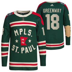 Fabulous Minnesota Wild #18 Jordan Greenway Men's Adidas 2022 Winter Classic Authentic NHL Jersey for a memorable sports moment