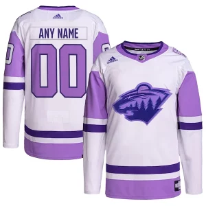Fabulous Minnesota Wild adidas Hockey Fights Cancer Primegreen Authentic Custom Jersey   White/Purple for true hockey enthusiasts