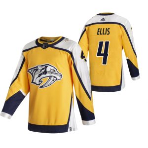 Fabulous Nashville Predators #4 Ryan Ellis Yellow Men's Adidas 2020 21 Reverse Retro Alternate NHL Jersey for a memorable sports moment
