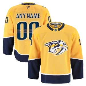 Fabulous Nashville Predators Home Authentic Pro Custom Jersey   Gold for an exciting hockey game