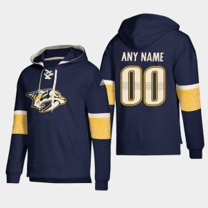 Fabulous Nashville Predators Personalized Lace Up Pullover Hoodie Navy to add to your hockey memorabilia collection