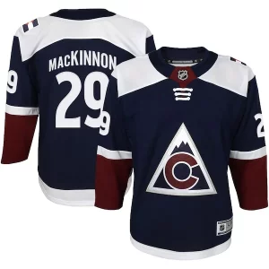 Fabulous Nathan MacKinnon Colorado Avalanche Youth Alternate Premier Player Jersey   Navy/Burgundy for die   hard Blackhawks fans