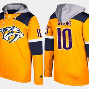 Fabulous Predators #10 Colton Sissons Yellow Name And Number Hoodie to support your favorite players