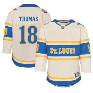 Fabulous Robert Thomas St. Louis Blues Youth 2025 NHL Winter Classic Premier Player Jersey   Cream for top   notch game   day wear