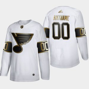 Fabulous St. Louis Blues Custom Men's Adidas White Golden Edition Limited Stitched NHL Jersey for die   hard Blackhawks fans
