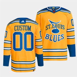 Fabulous St.Louis Blues Custom Men's adidas Reverse Retro 2.0 Authentic Player Jersey   Yellow for a memorable sports moment