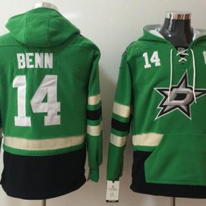 Fabulous Stars #14 Jamie Benn Green Name & Number Pullover NHL Hoodie for an exciting hockey game