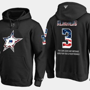 Fabulous Stars #3 John Klingberg NHL Banner Wave Usa Flag Black Hoodie for an exciting hockey game