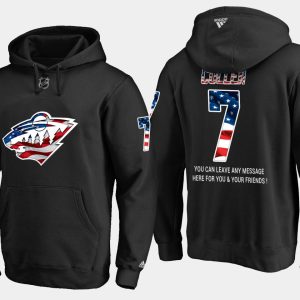 Fabulous Wild #7 Matt Cullen NHL Banner Wave Usa Flag Black Hoodie to add to your hockey memorabilia collection
