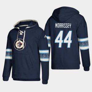 Fabulous Winnipeg Jets #44 Josh Morrissey Blue adidas Lace Up Pullover Hoodie for a memorable sports moment