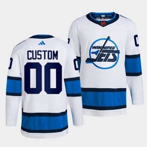 Fabulous Winnipeg Jets Men's Custom adidas Reverse Retro 2.0 Authentic Player Jersey   White for top   notch game   day wear