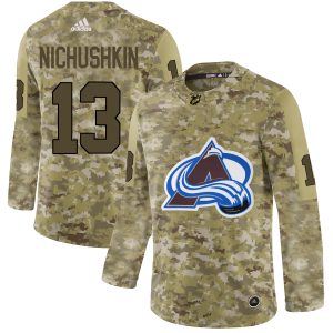 Gorgeous Adidas Avalanche #13 Valeri Nichushkin Camo Authentic Stitched NHL Jersey to show your team love