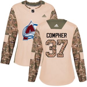 Gorgeous Adidas Avalanche #37 J.T. Compher Camo Women's Authentic 2017 Veterans Day Stitched NHL Jersey for die   hard Blackhawks fans