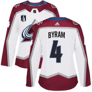 Gorgeous Adidas Avalanche #4 Bowen Byram White Women's 2022 Stanley Cup Final Patch Road Authentic Stitched NHL Jersey to show your team love