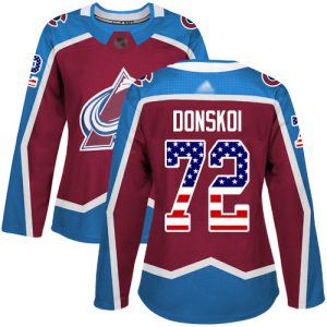 Gorgeous Adidas Avalanche #72 Joonas Donskoi Burgundy Home Authentic USA Flag Women's Stitched NHL Jersey for top   notch game   day wear