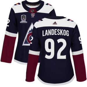 Gorgeous Adidas Avalanche #92 Gabriel Landeskog Navy Women's 2022 Stanley Cup Champions Alternate Authentic Stitched NHL Jersey for true hockey enthusiasts