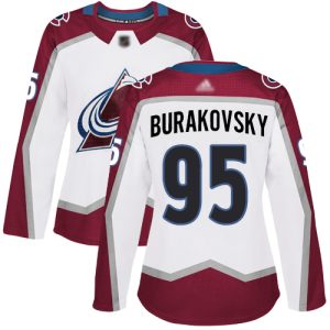 Gorgeous Adidas Avalanche #95 Andre Burakovsky White Road Authentic Women's Stitched NHL Jersey to support your favorite players
