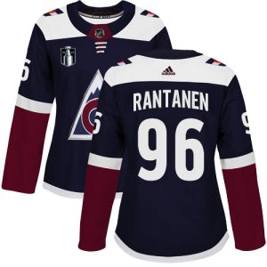 Gorgeous Adidas Avalanche #96 Mikko Rantanen Navy Women's 2022 Stanley Cup Final Patch Alternate Authentic Stitched NHL Jersey to show your team love