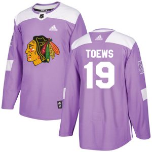 Gorgeous Adidas Blackhawks #19 Jonathan Toews Purple Authentic Fights Cancer Stitched Youth NHL Jersey to add to your hockey memorabilia collection