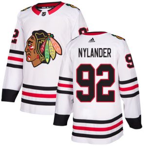 Gorgeous Adidas Blackhawks #92 Alexander Nylander White Road Authentic Stitched Youth NHL Jersey to show your team love