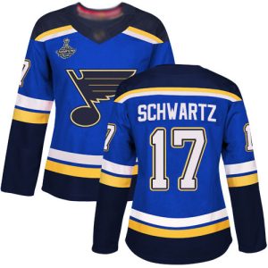 Gorgeous Adidas Blues #17 Jaden Schwartz Blue Home Authentic Stanley Cup Champions Women's Stitched NHL Jersey for true hockey enthusiasts