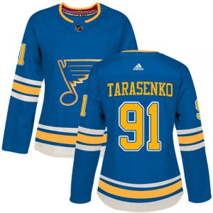 Gorgeous Adidas Blues #91 Vladimir Tarasenko Blue Alternate Authentic Women's Stitched NHL Jersey to support your favorite players