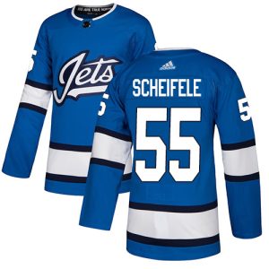 Gorgeous Adidas Jets #55 Mark Scheifele Blue Alternate Authentic Stitched Youth NHL Jersey for an exciting hockey game