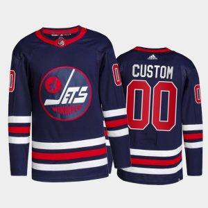 Gorgeous Adidas Jets Custom Men's 2021 22 Alternate Authentic NHL Jersey   Navy for a memorable sports moment