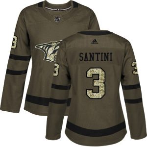 Gorgeous Adidas Predators #3 Steven Santini Green Salute to Service Women's Stitched NHL Jersey to stand out at the stadium