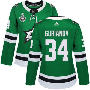 Gorgeous Adidas Stars #34 Denis Gurianov Green Home Authentic Women's 2020 Stanley Cup Final Stitched NHL Jersey for a valuable hockey collectible