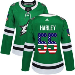 Gorgeous Adidas Stars #55 Thomas Harley Green Home Authentic USA Flag Women's Stitched NHL Jersey for a memorable sports moment