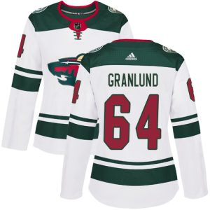 Gorgeous Adidas Wild #64 Mikael Granlund White Road Authentic Women's Stitched NHL Jersey for an exciting hockey game