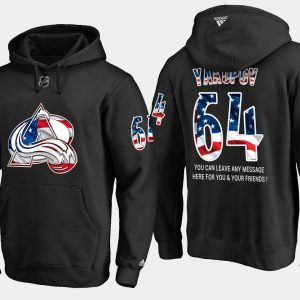 Gorgeous Avalanche #64 Nail Yakupov NHL Banner Wave Usa Flag Black Hoodie to support your favorite players