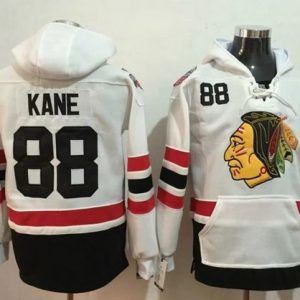 Gorgeous Blackhawks #88 Patrick Kane White Name & Number Pullover NHL Hoodie for a memorable sports moment