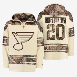 Gorgeous Blues #20 Alexander Steen Cream Camo NHL Hoodie for true hockey enthusiasts
