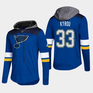 Gorgeous Blues #33 Jordan Kyrou Blue 2018 Pullover Platinum Hoodie to show your team love