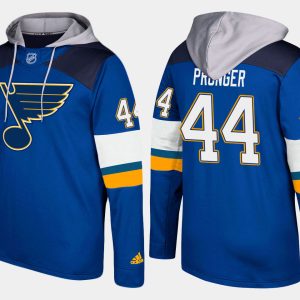 Gorgeous Blues #44 Chris Pronger Blue Name And Number Hoodie for top   notch game   day wear