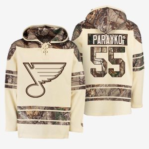 Gorgeous Blues #55 Colton Parayko Cream Camo NHL Hoodie for a memorable sports moment