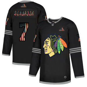 Gorgeous Chicago Blackhawks #7 Brent Seabrook Adidas Men's Black USA Flag Limited NHL Jersey to show your team love