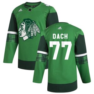 Gorgeous Chicago Blackhawks #77 Kirby Dach Men's Adidas 2020 St. Patrick's Day Stitched NHL Jersey Green.jpg.jpg to add to your hockey memorabilia collection