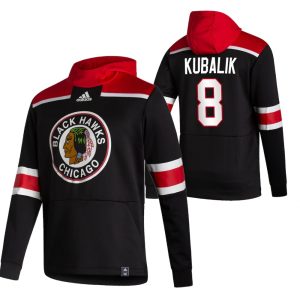 Gorgeous Chicago Blackhawks #8 Dominik Kubalik Adidas Reverse Retro Pullover Hoodie Black for an exciting hockey game