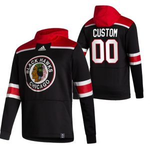 Gorgeous Chicago Blackhawks Custom Adidas Reverse Retro Pullover Hoodie Black to support your favorite players