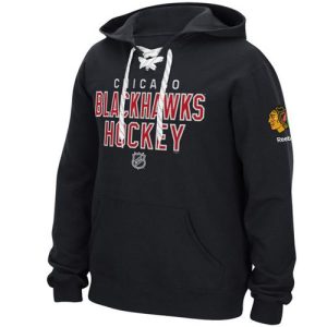 Gorgeous Chicago Blackhawks Reebok Stitch Em Up Lace Hoodie Black for an exciting hockey game