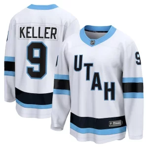 Gorgeous Clayton Keller Utah Hockey Club Breakaway Player Jersey   White/Black for die   hard Blackhawks fans