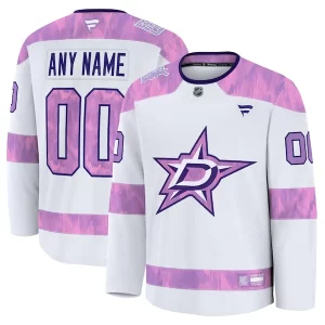 Gorgeous Dallas Stars 2024 Hockey Fights Cancer Custom Practice Jersey   White to show your team love