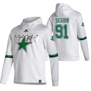 Gorgeous Dallas Stars #91 Tyler Seguin Adidas Reverse Retro Pullover Hoodie White to show your team love