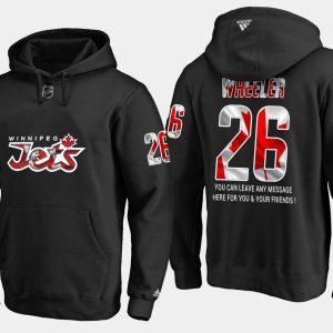 Gorgeous Jets #26 Blake Wheeler NHL Banner Wave Usa Flag Black Hoodie to show your team love
