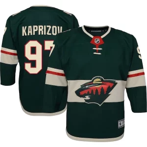 Gorgeous Kirill Kaprizov Minnesota Wild Youth Home Premier Player Jersey   Green for true hockey enthusiasts